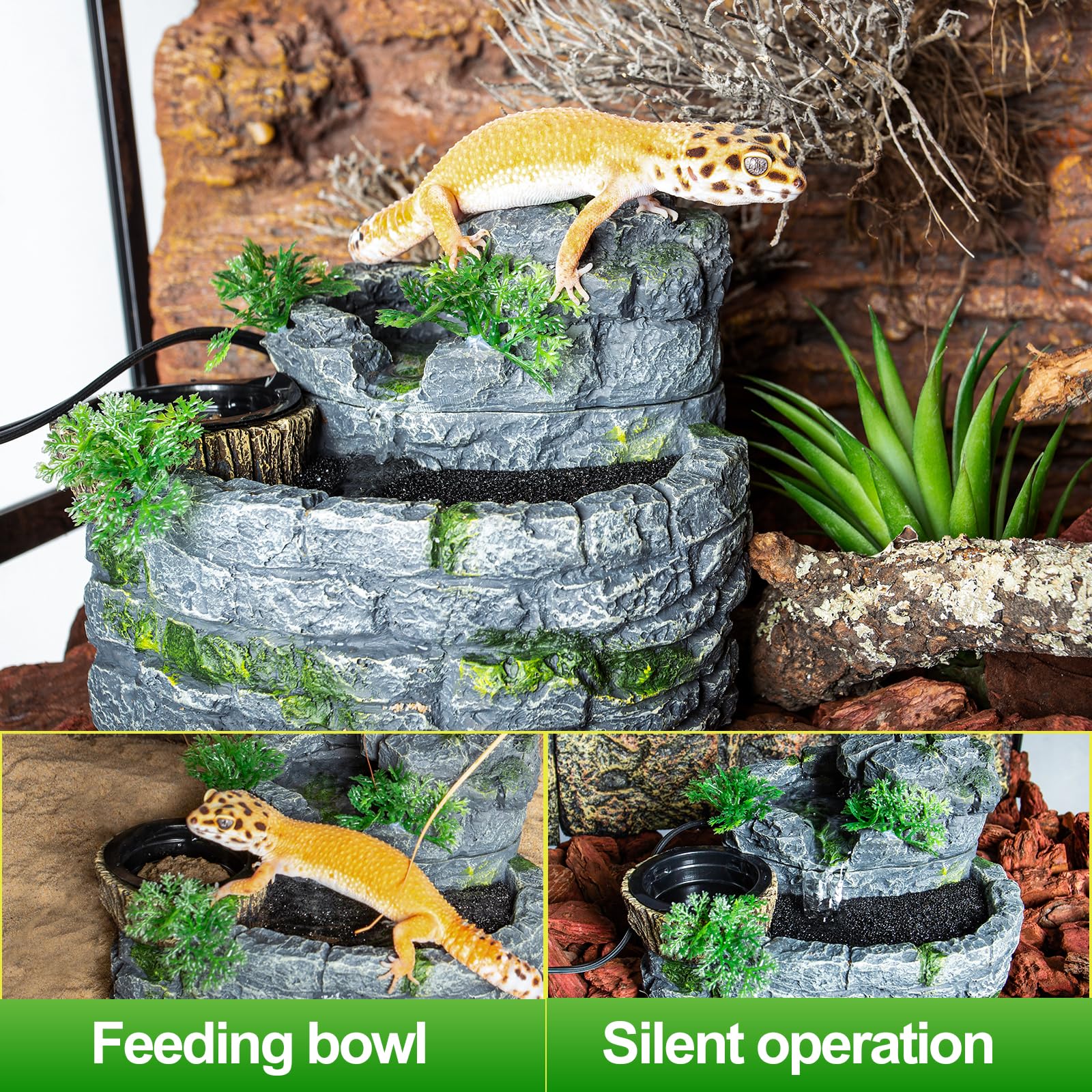 SUKEOPET natural-resin-rock-texture mimics wild habitats for enriched terrarium aesthetics.