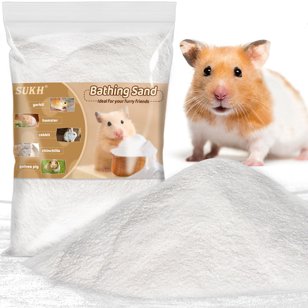 Sukh 47OZ hamster sand bath bag open for quick setup and mess-free bathing