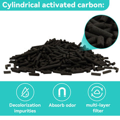 Sukh Activated Carbon Pellets closeup 4 mm detail highlights adsorption capability.