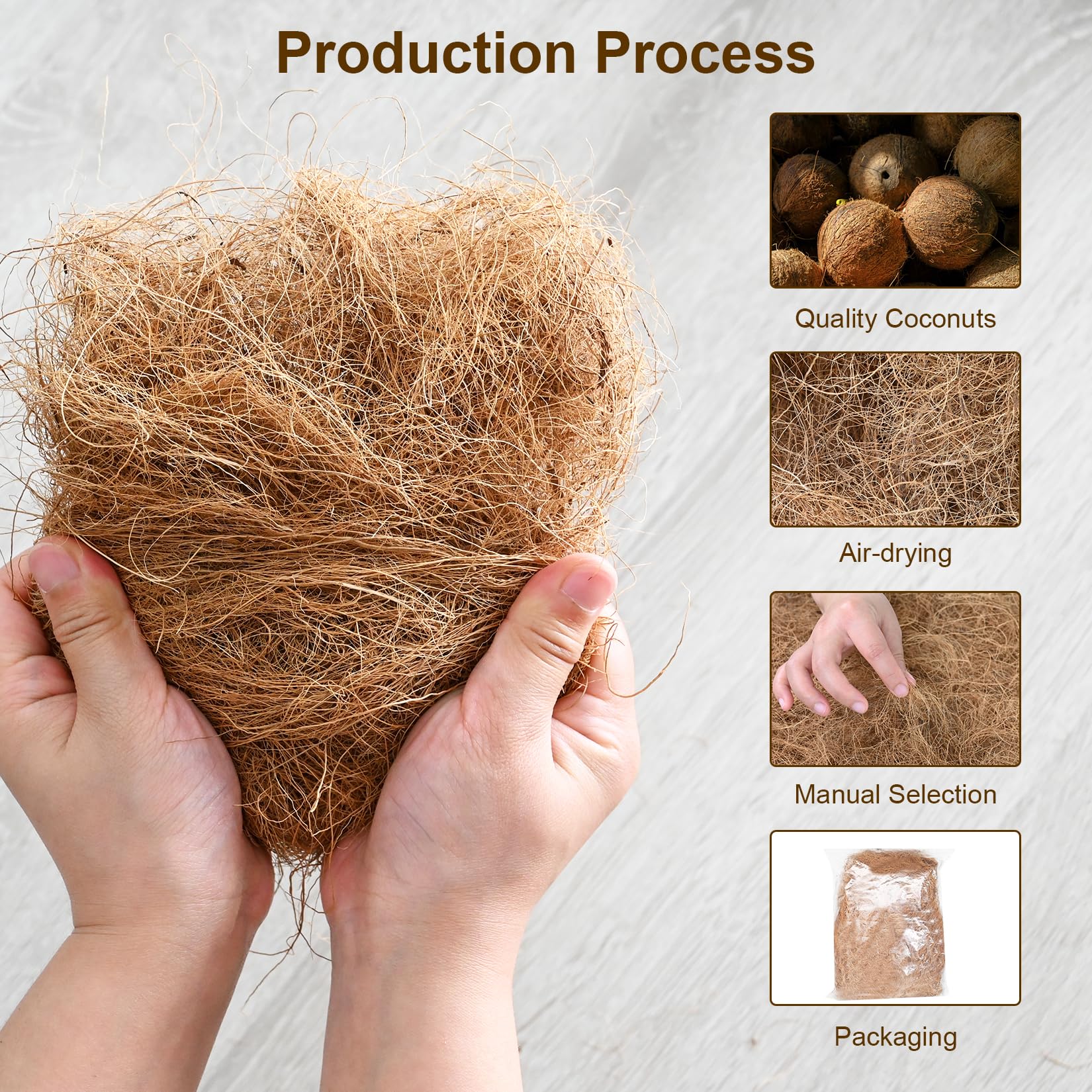 Sukh coconut fiber aids plant drainage and soil surface cover.