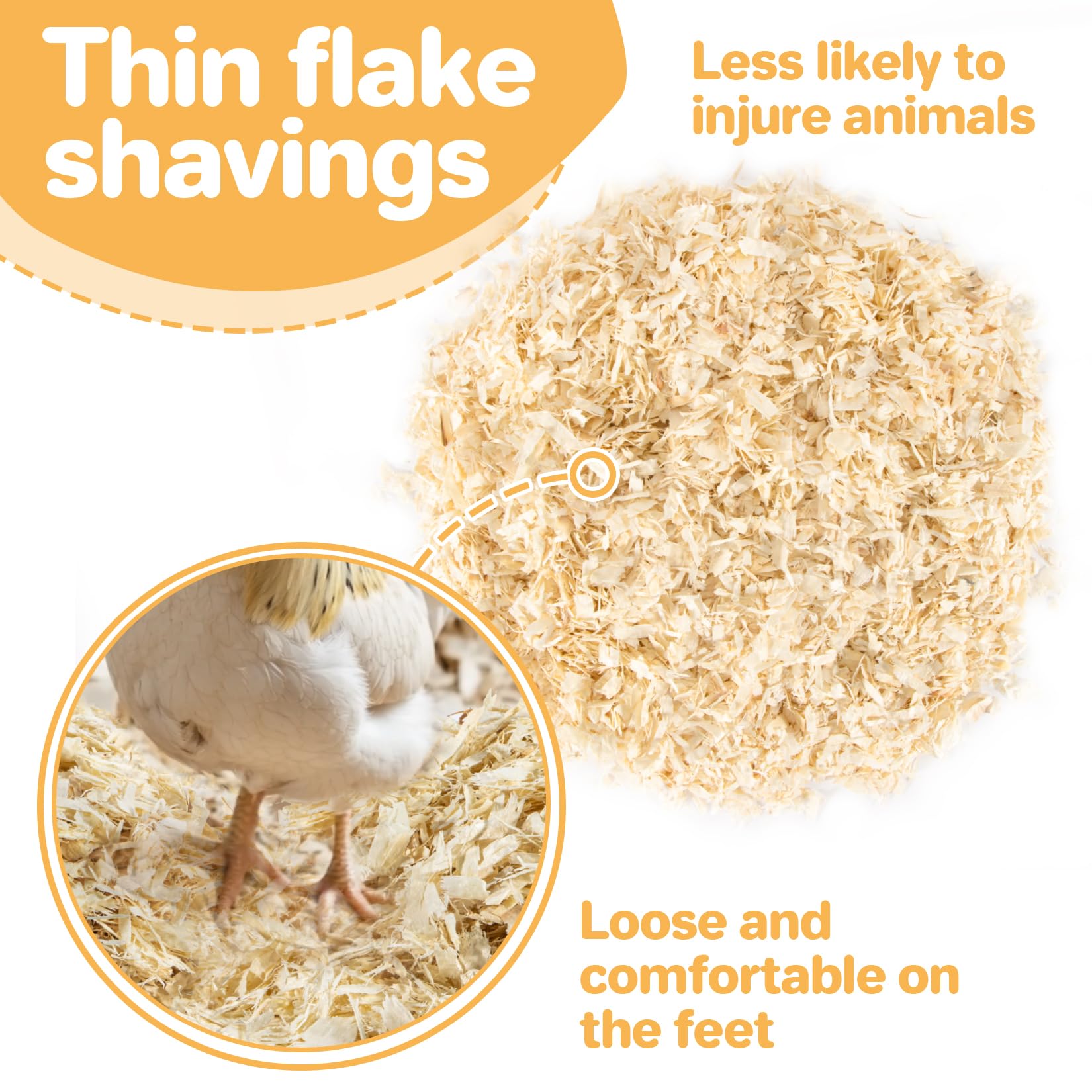 Sukh easy-cleanup wood shavings bedding highlights mess-free disposal and eco-friendly use