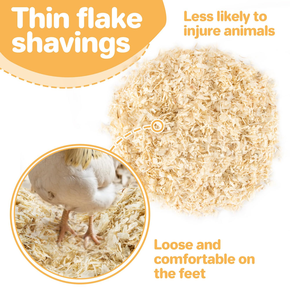 Sukh easy-cleanup wood shavings bedding highlights mess-free disposal and eco-friendly use