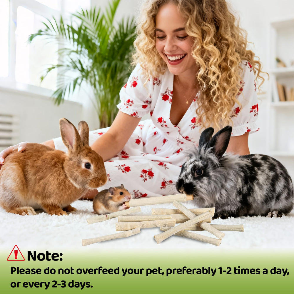 Sukh Natural bamboo treat for small pets emphasizes dietary fibre and low calories.