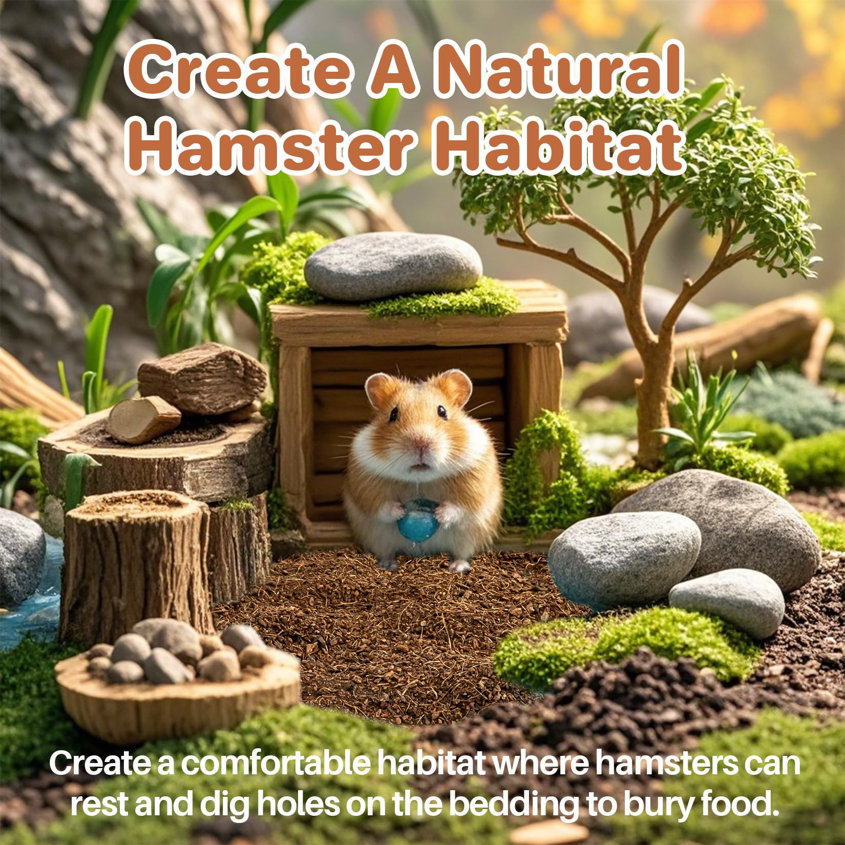 Sukh coconut husk bedding manages moisture and reduces odor in the habitat.