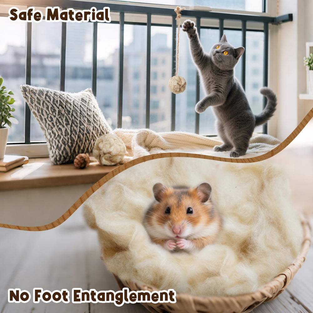 Sukh natural Kapok material is additive-free for small animals and nesting.
