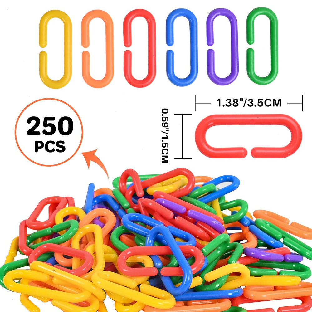 Sukh plastic C-clip hooks colorf ul caps highlight durable, reusable links for pet cage projects.