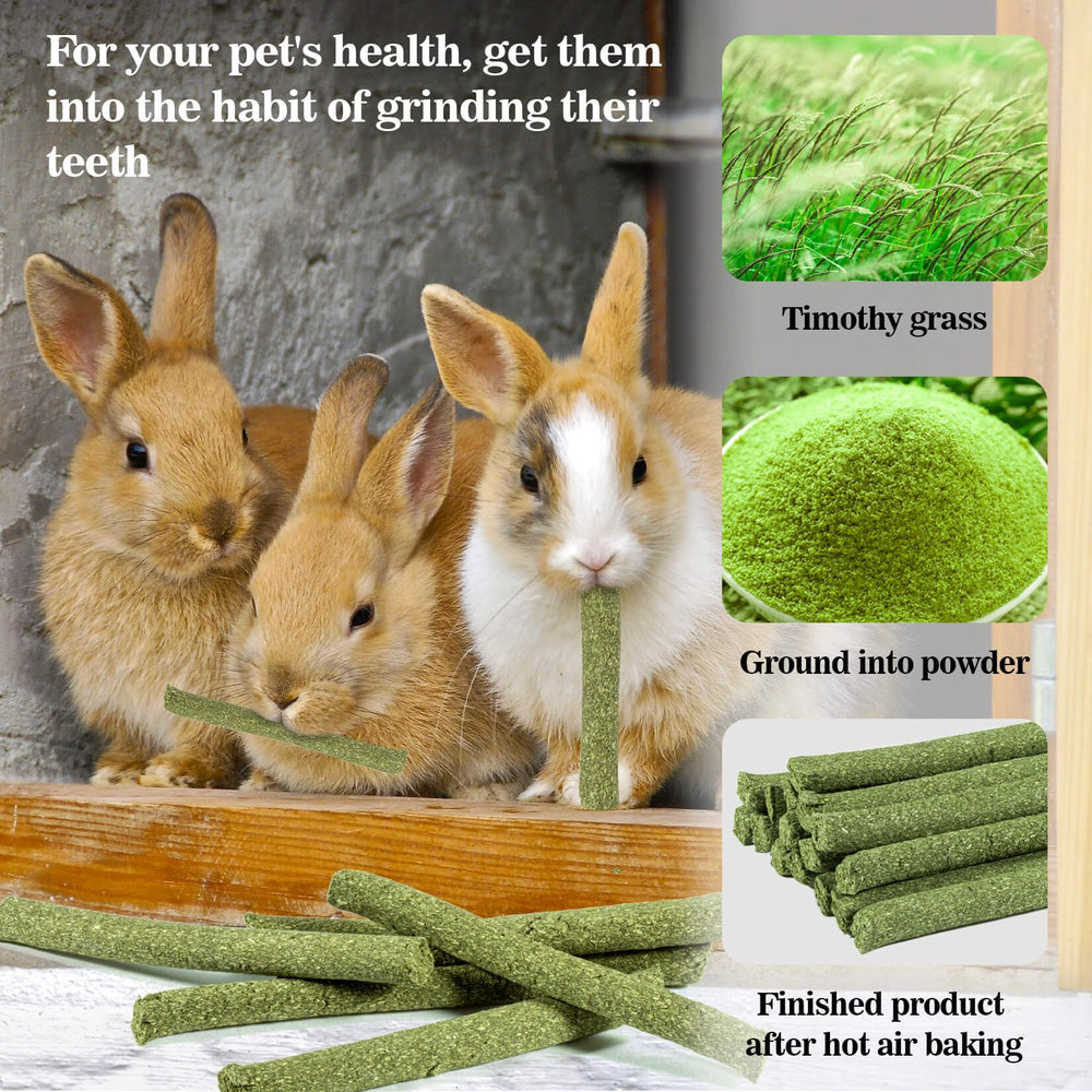 Sukh rabbit chew sweet bamboo-sticks reveal vibrant texture for boredom relief.