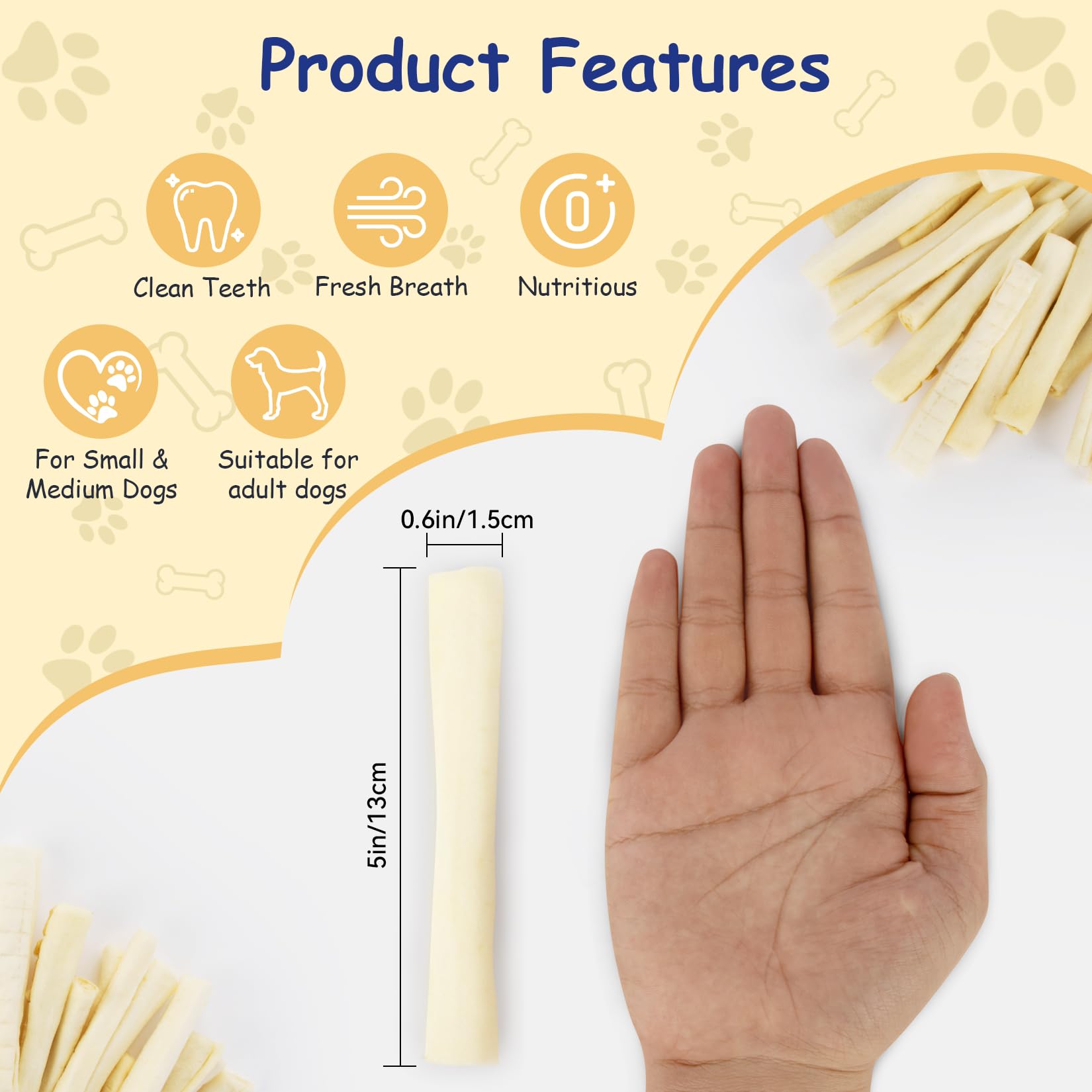 Sukh Rawhide Bones supports clean teeth and breath after chewing