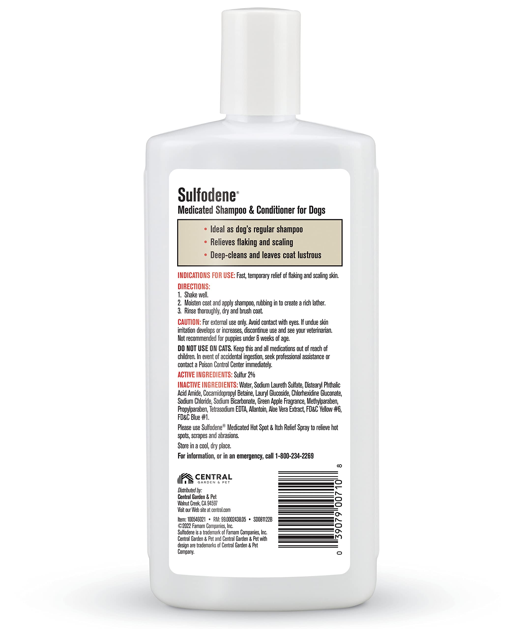 Sulfodene flaky-skin relief visual implies better comfort after wash.