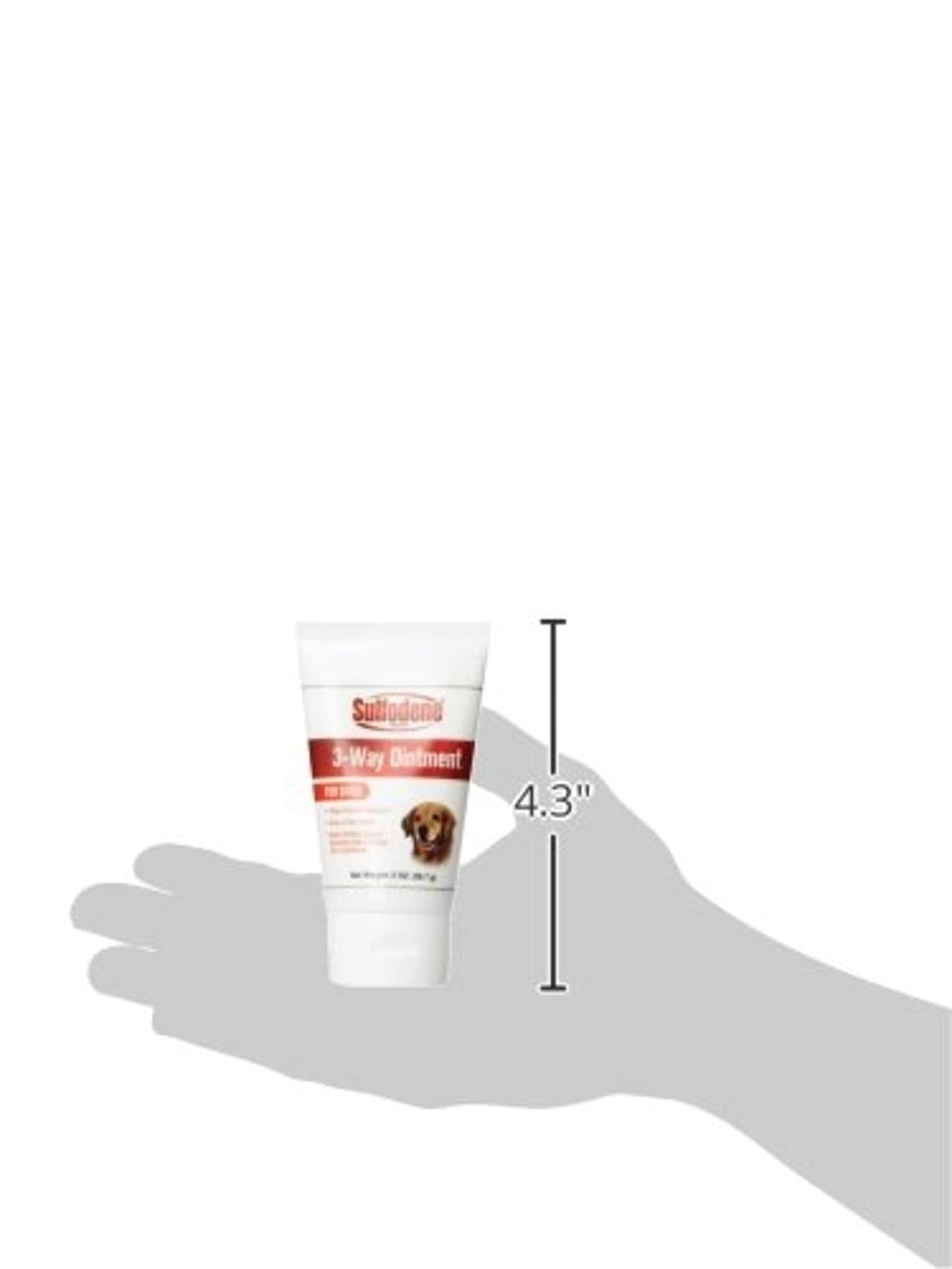 Sulfodene on a dog's skin during routine care.