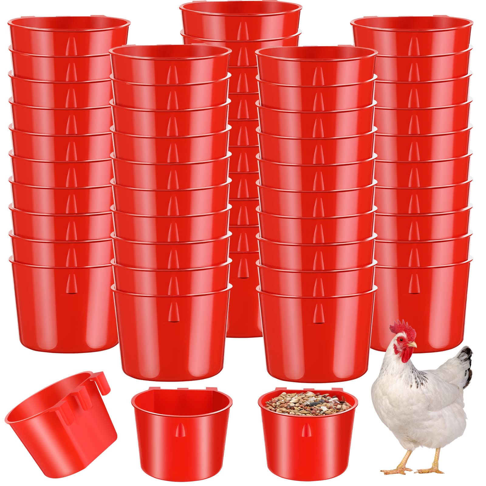 Sumind red cage cups provide durable cage feeding for birds.