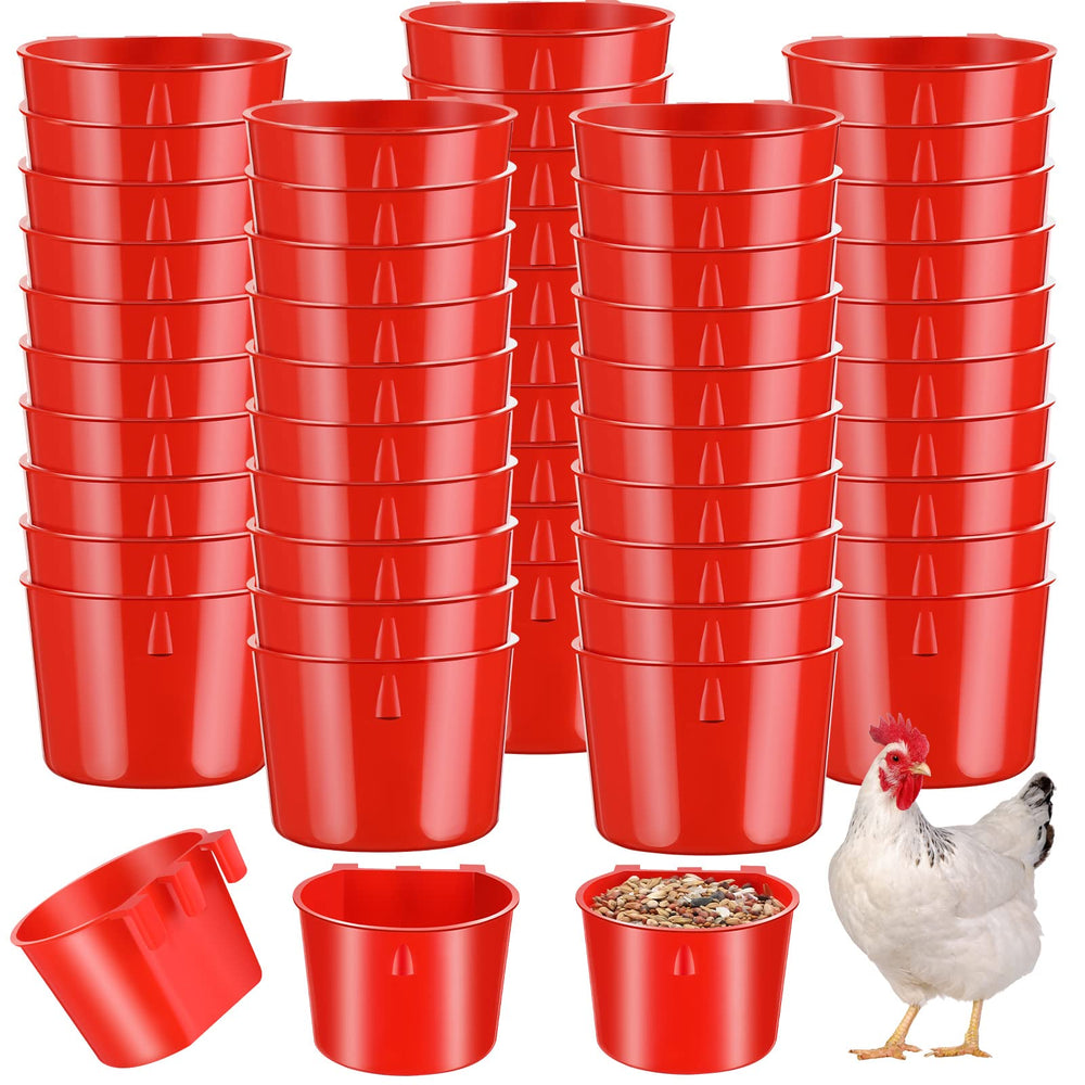 Sumind red cage cups provide durable cage feeding for birds.