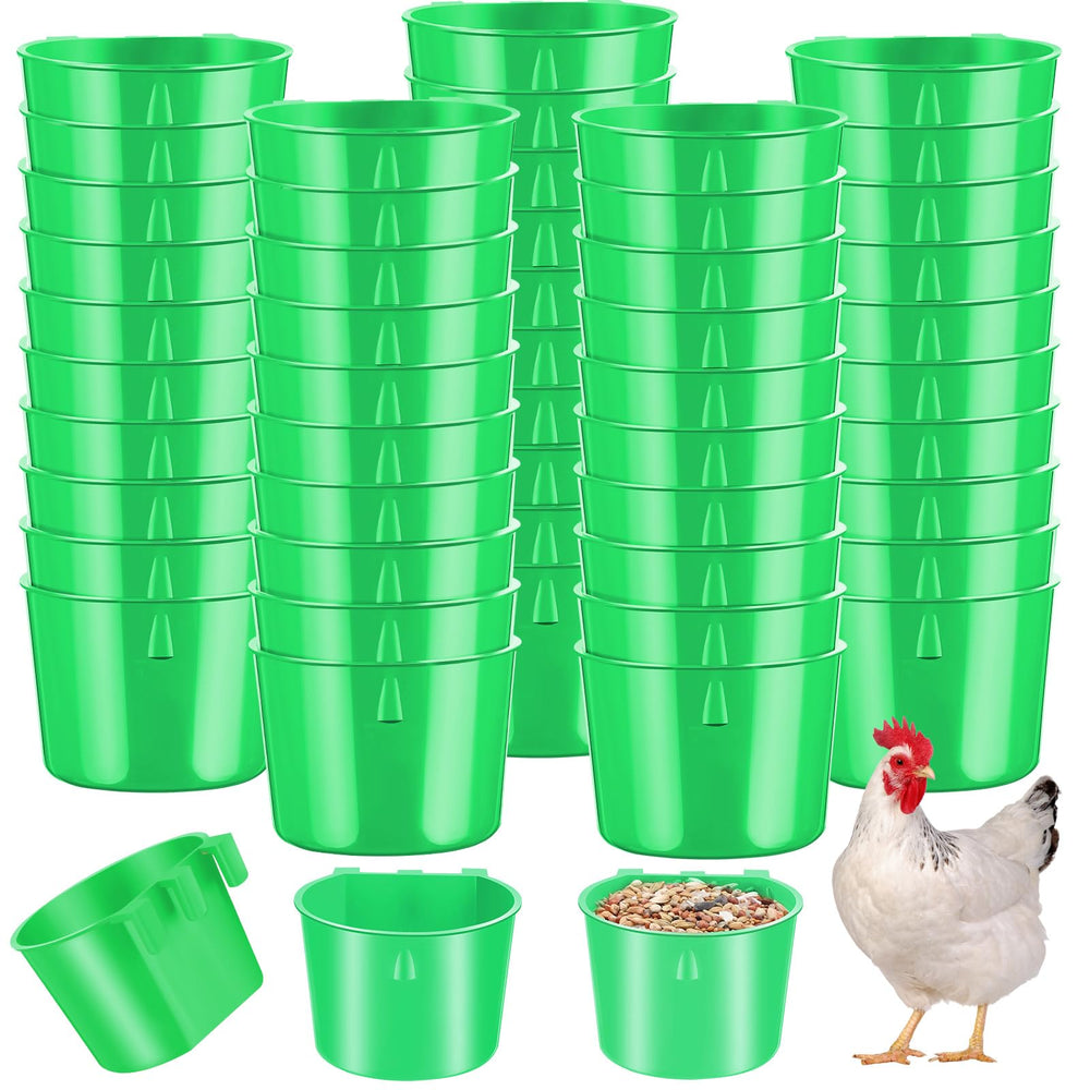 Sumind cage cups hanging feeder green with hook for easy feeding in cages