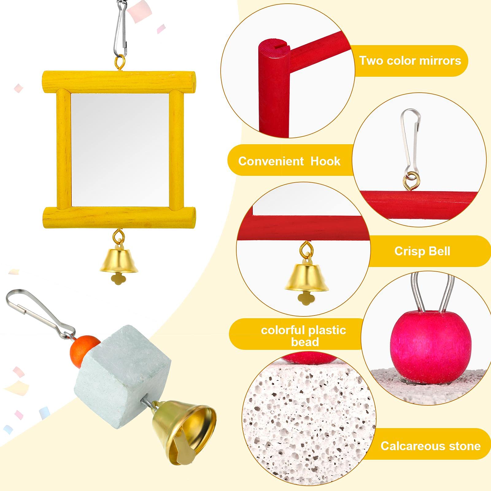 Sumind grindstone pendant with random colors for beak care during grinding