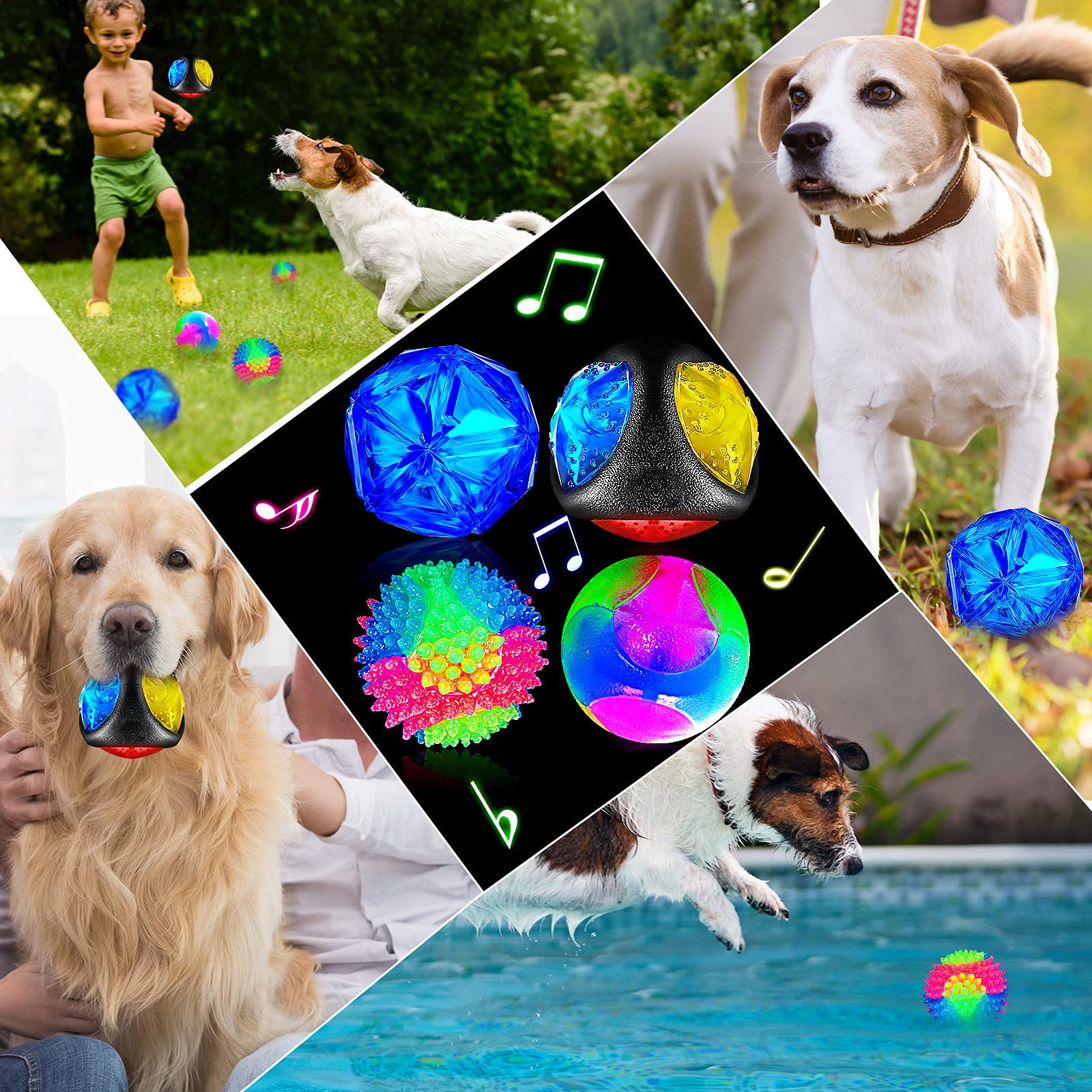 Sumind LED dog balls aid dogs during dark outdoor play and visibility