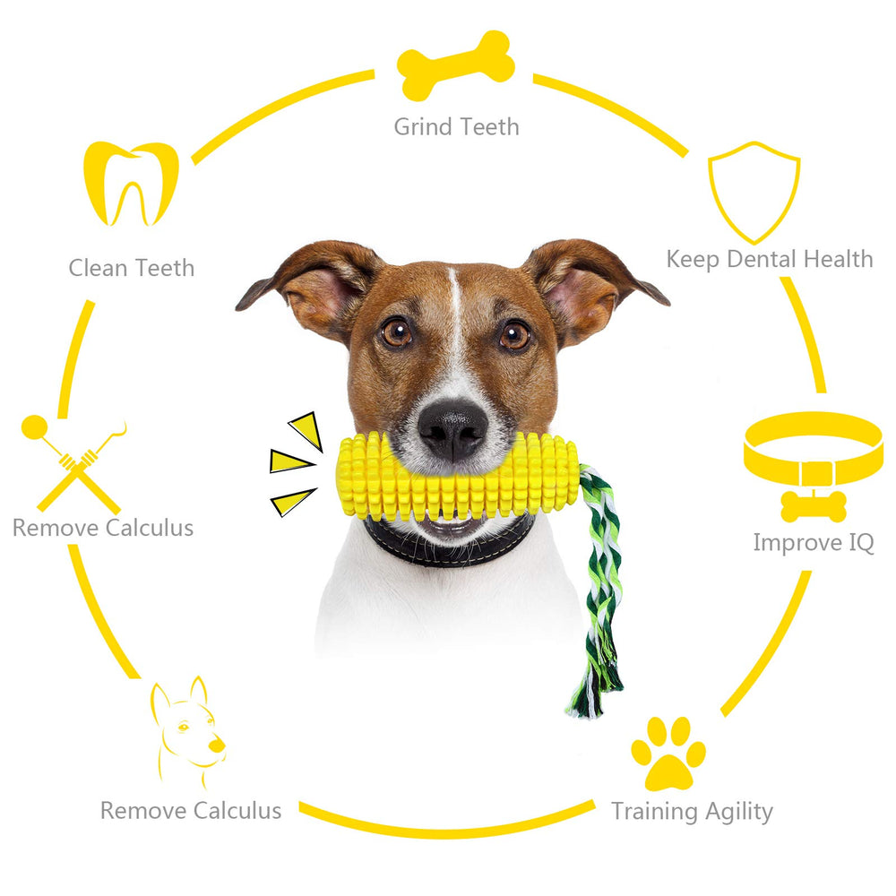 Sumind dog corn toy milk flavor visual suggests appealing scent and taste for dogs.