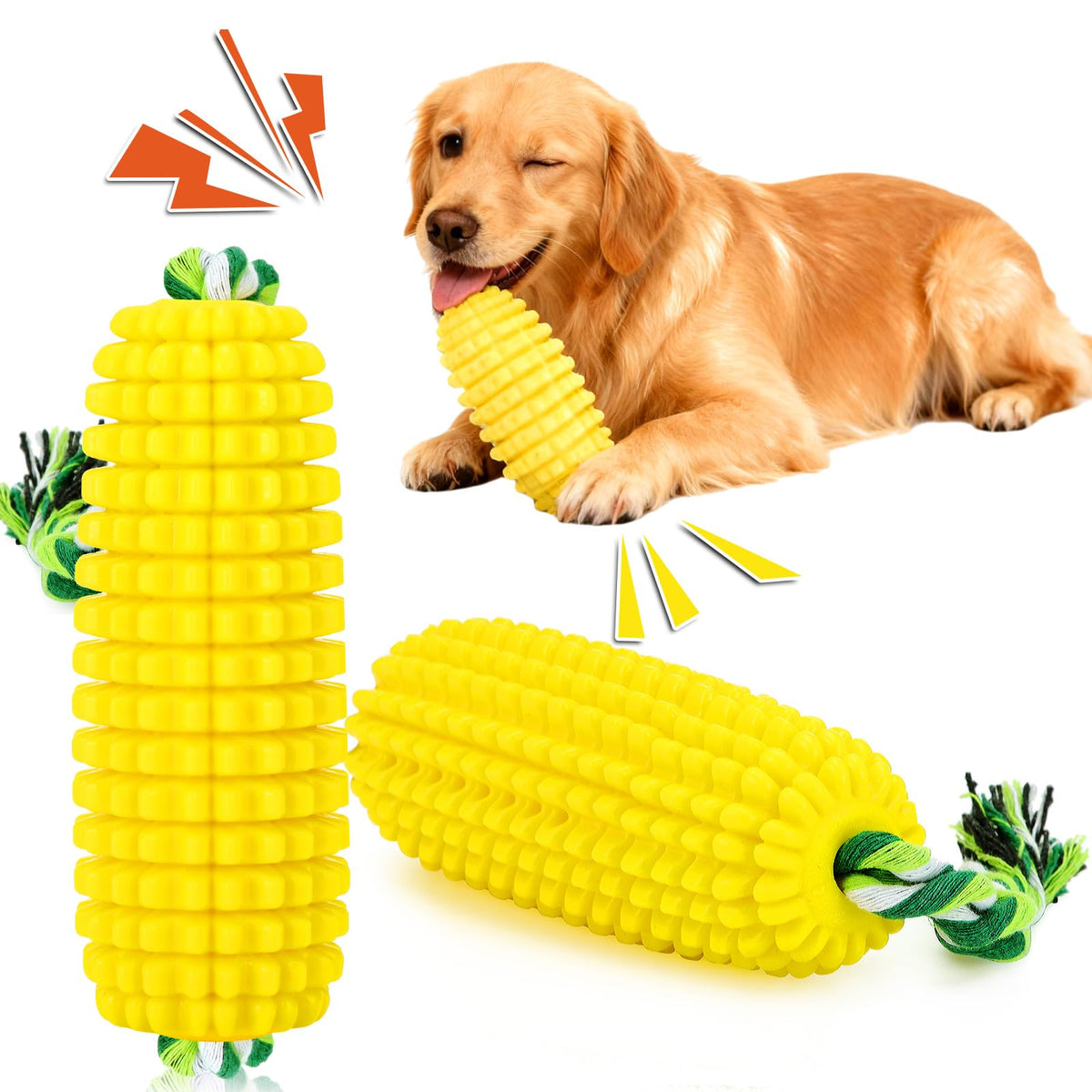 Sumind dog tough corn toy squeaky view highlighting interactive play and boredom relief.