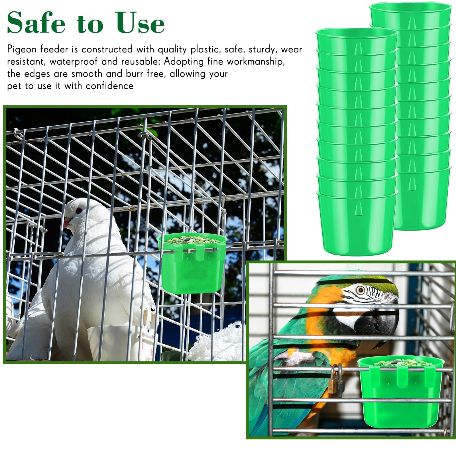 Sumind 8 oz cup design aids quick replenishment of food or water for birds