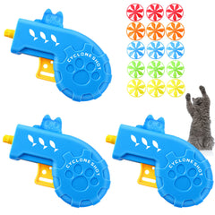 Sumind interactive cat fetch toy blue theme front view for indoor play and training.