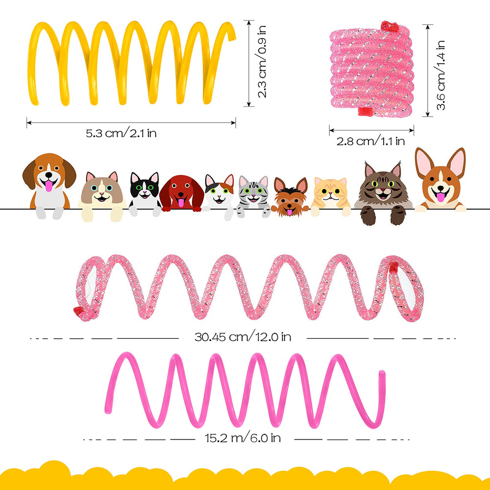 Sumind plastic coil spring toy demonstrates flexible bouncing for interactive kittens