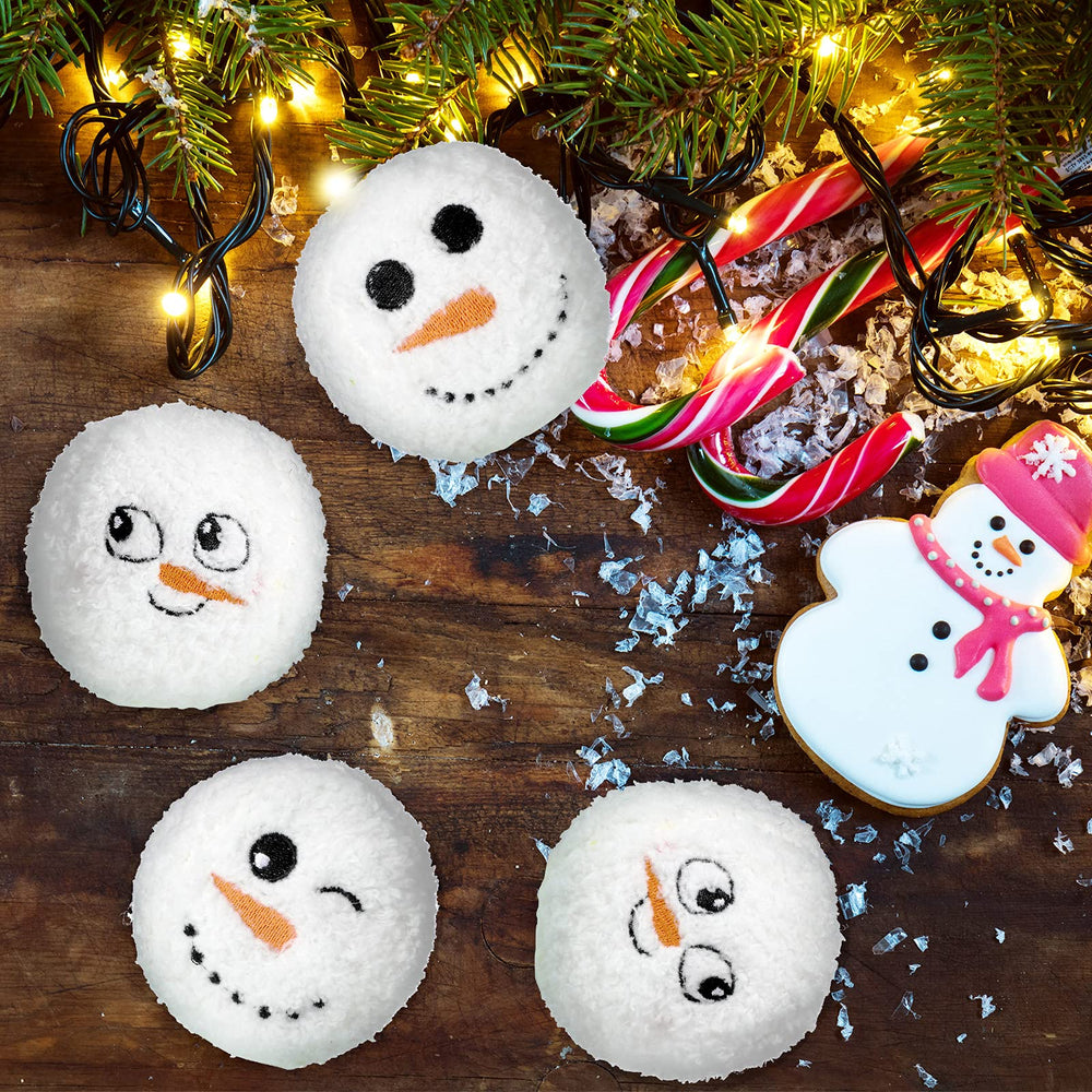 Sumind plush snowman ball close-up highlights soft berber fleece for gentle play.