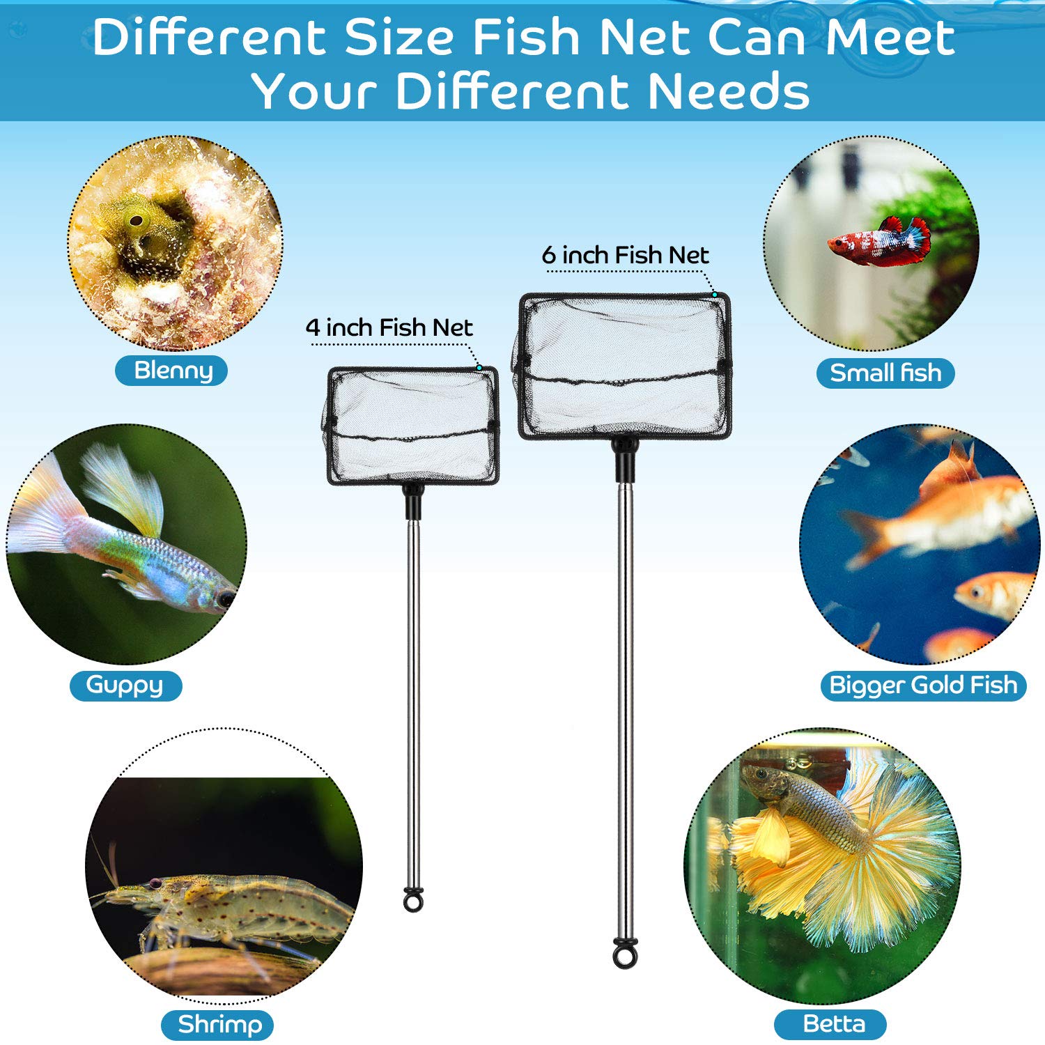Sumind soft nylon mesh nets are gentle on delicate fish.