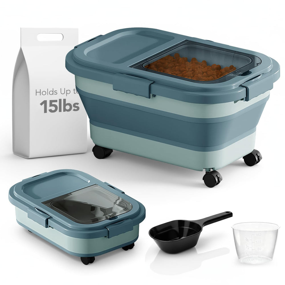 Summark 15 lbs dog and cat container foldable design for space saving and freshness