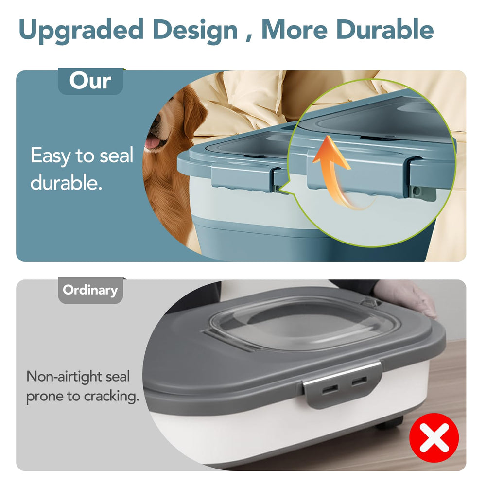 Summark durable plastic build supports long term pet food storage