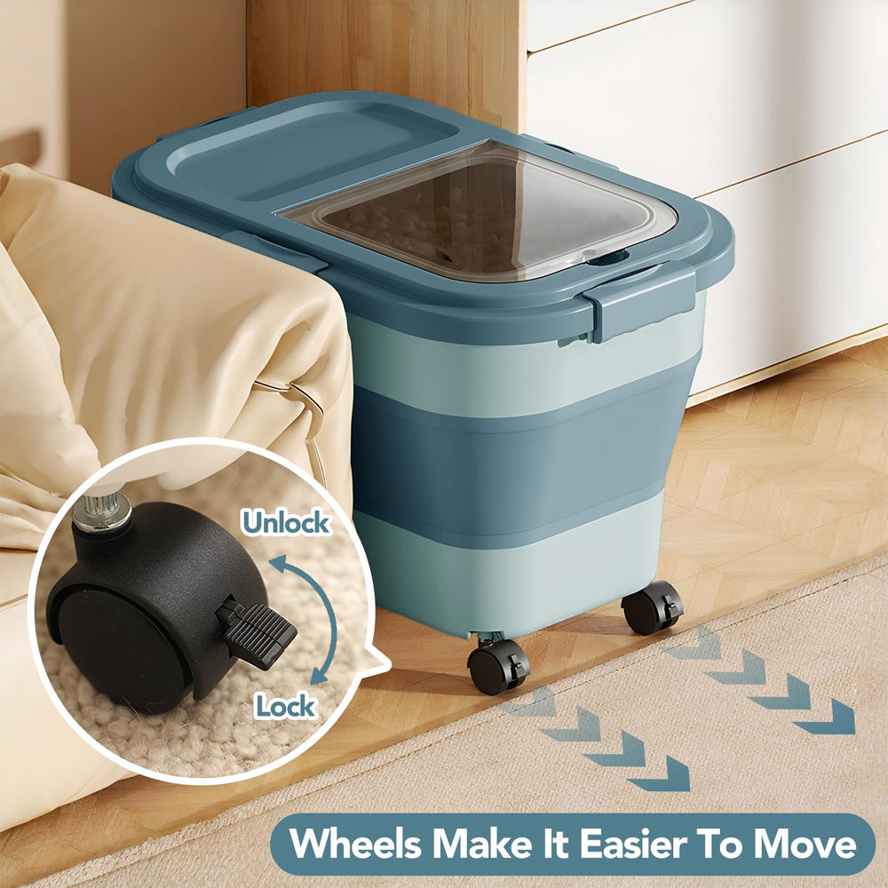 Summark dog cat food container with airtight locking latches