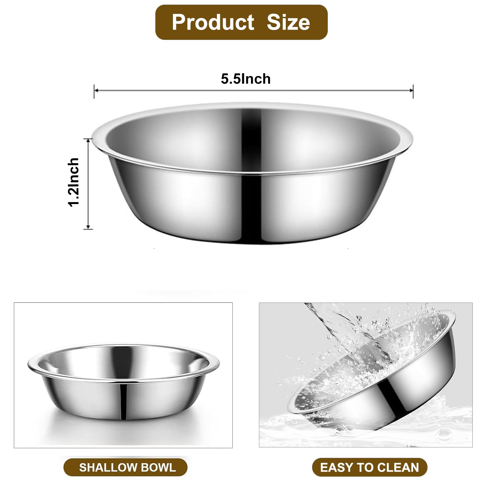Summark replaceable 5.5-inch bowls close-up showing rust-resistant steel.