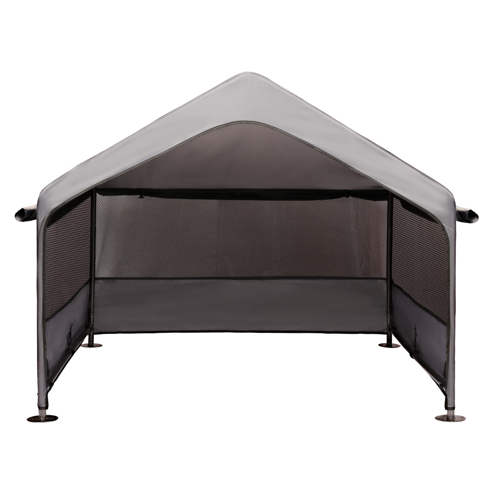 Summertrail secure canopy with hooks and elastic cords stays taut and neat.