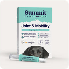 Summit Canine Joint liquid bottle for large dogs with fast-absorbing support.