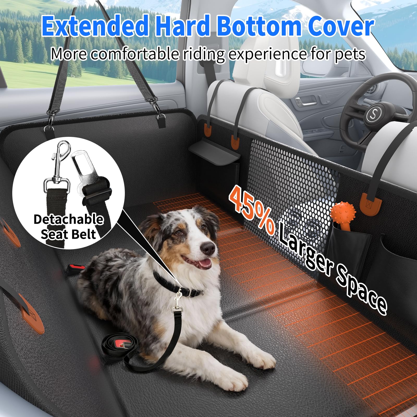 SummitGo PU leather dog seat cover demonstrates durable waterproof surface