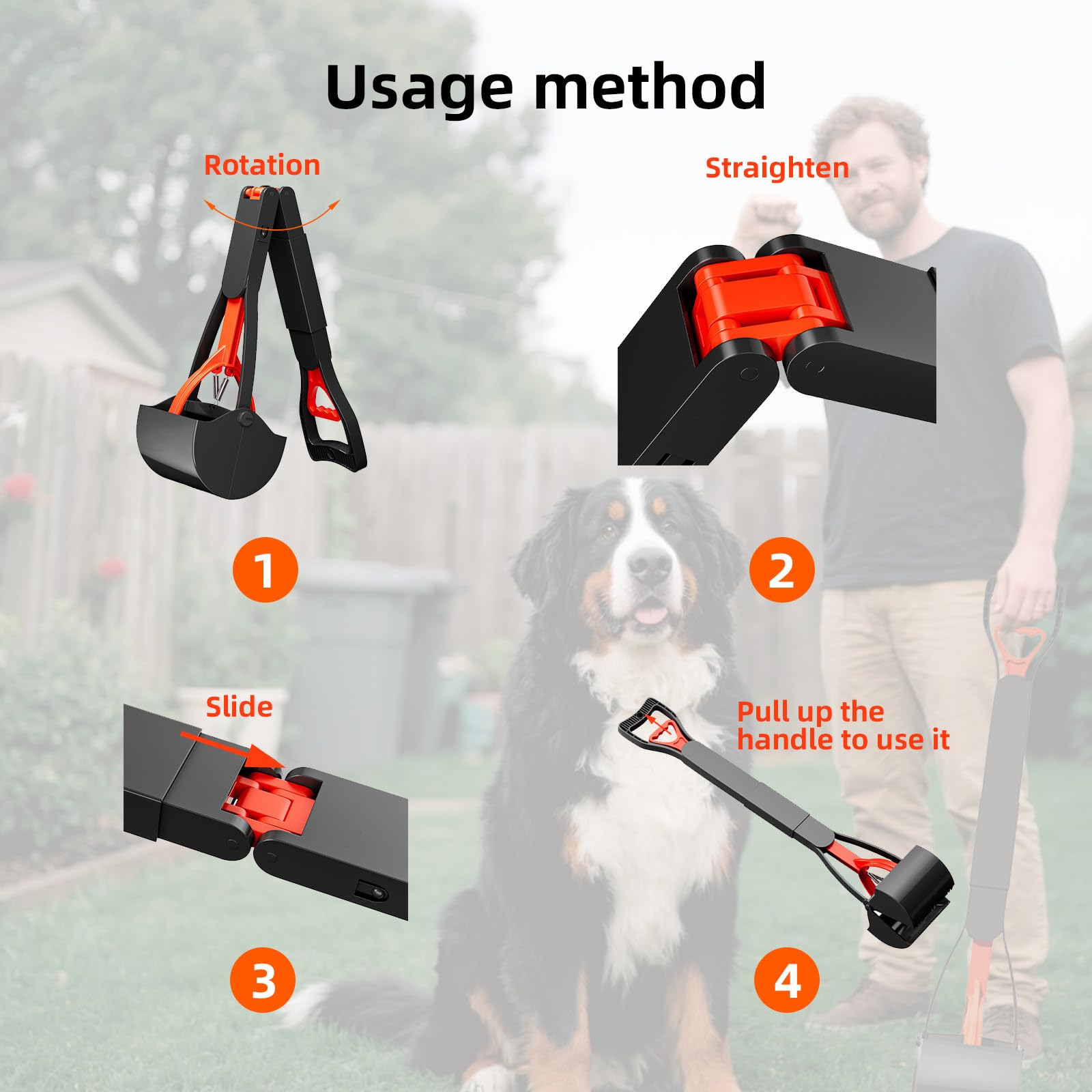 Sunbaba pooper scooper with locking mechanism prevents spills.