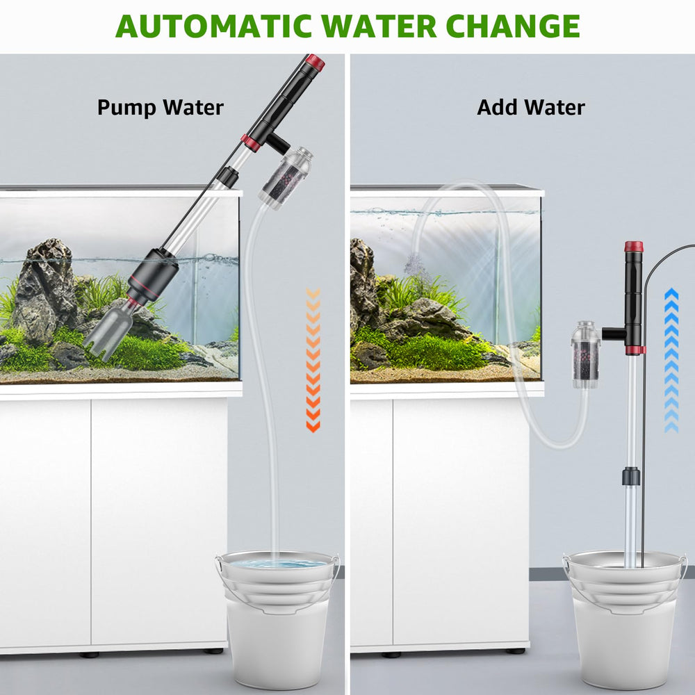 Suness 8-in-1 attachments demonstrate versatile tools for cleaning, water changes, and brushing.