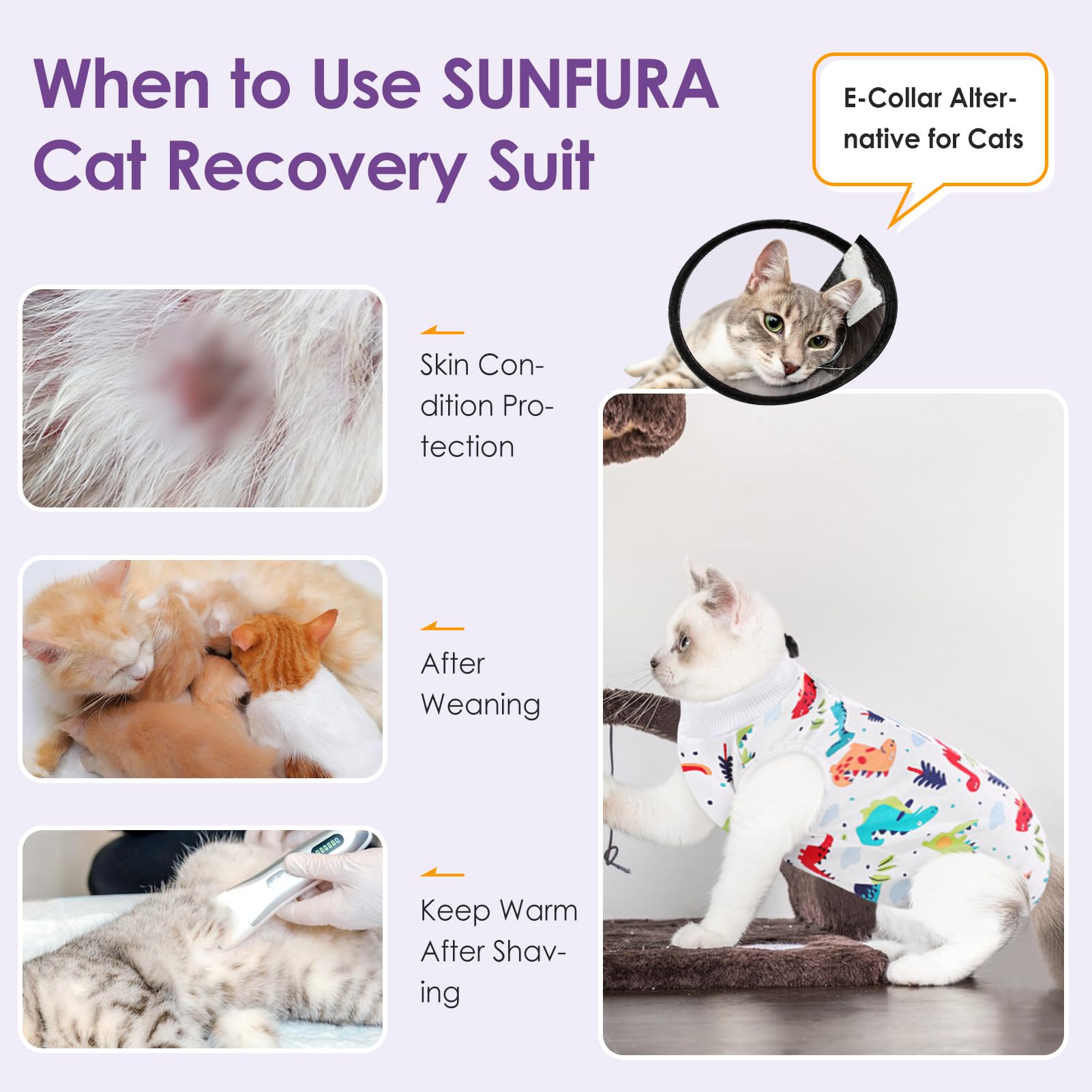 SUNFURA ribbed neck collar simplifies wearing and removal