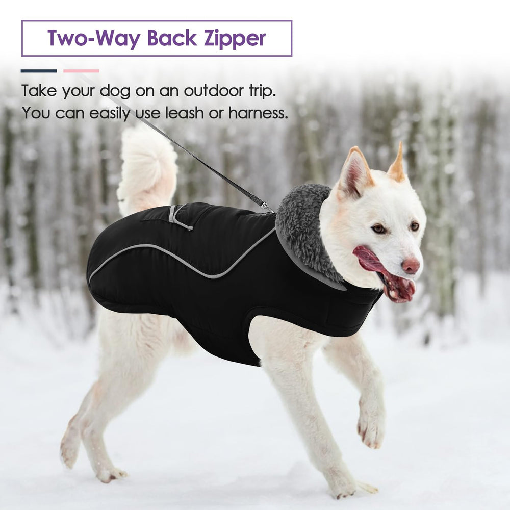 SUNFURA adjustable furry collar adds extra warmth and a snug fit.