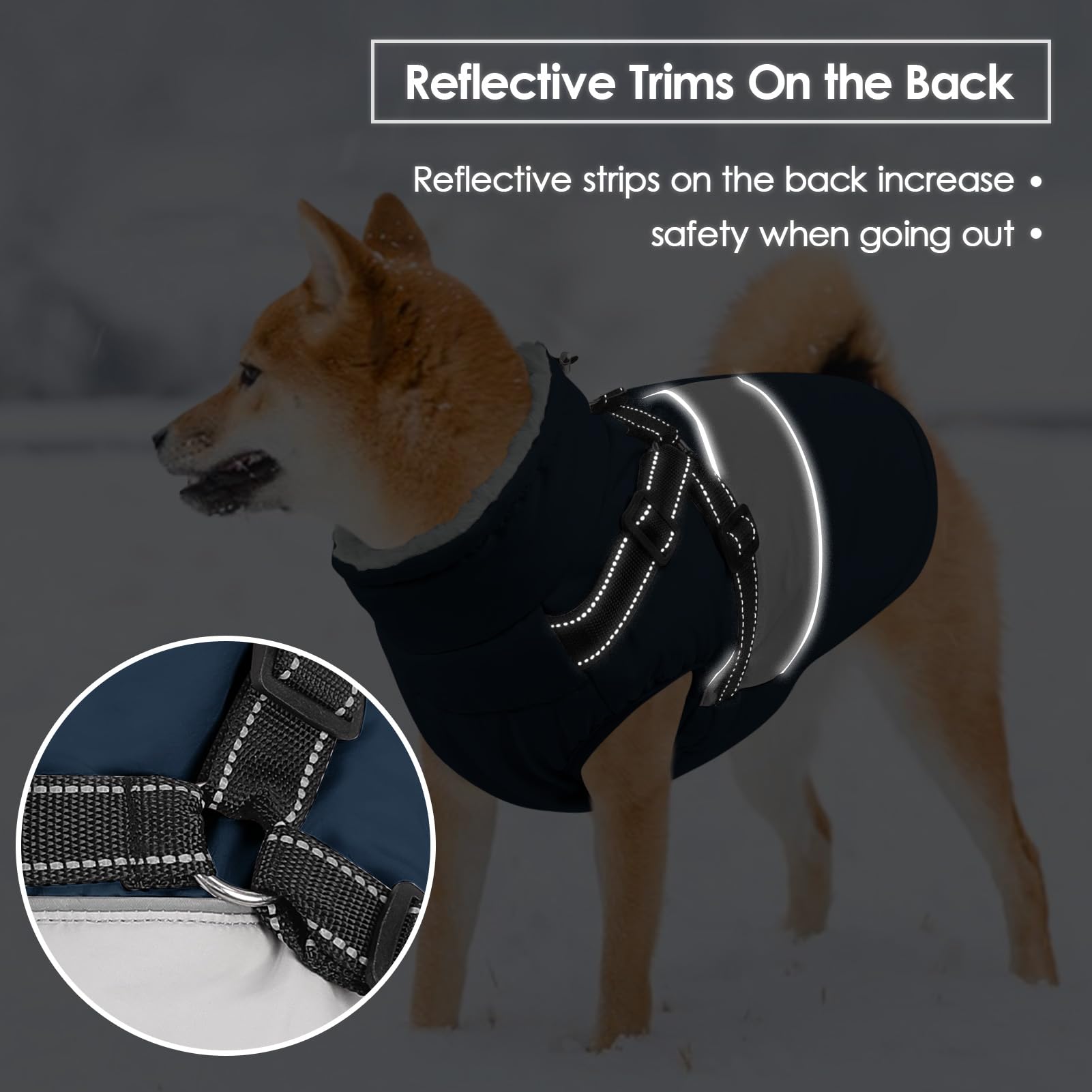 SUNFURA dog coat harness-built-in-d-ring secures leashes without extra gear
