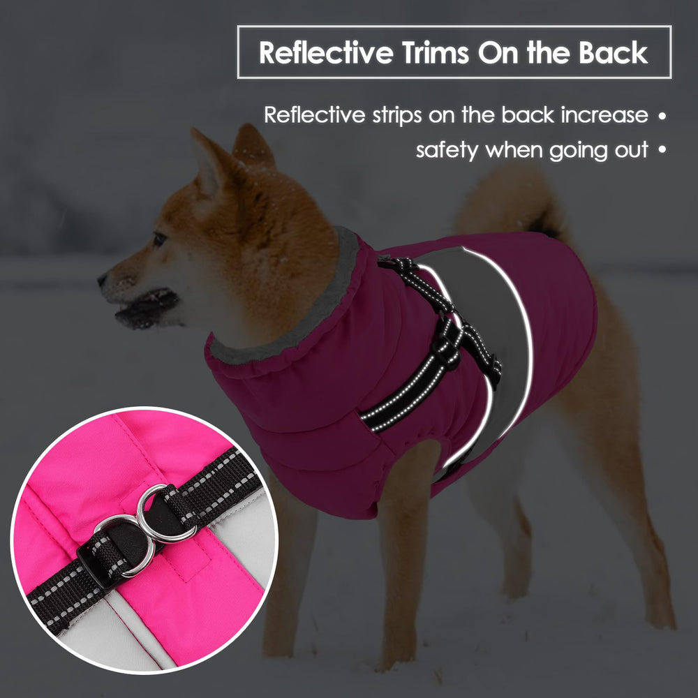 SUNFURA dog coat reflective-trim back boosts visibility during low-light strolls.