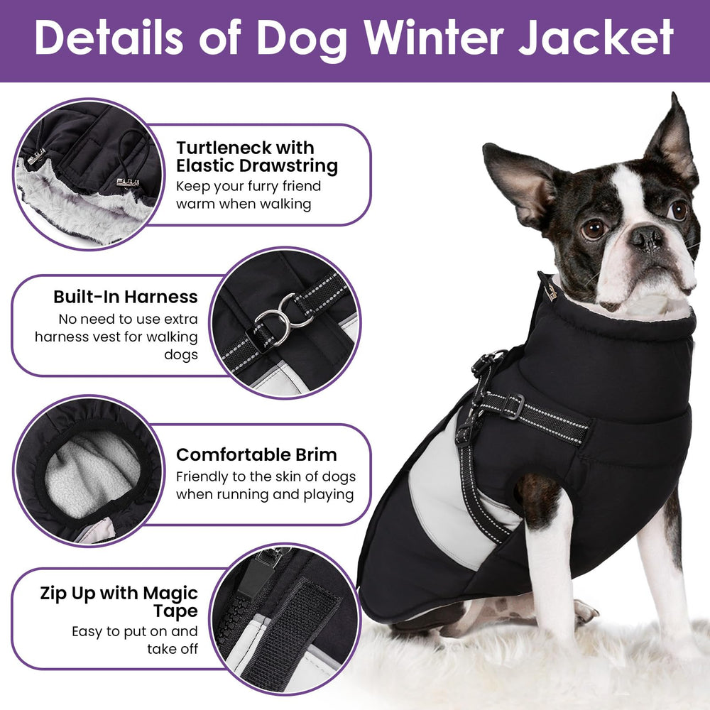SUNFURA dog coat has reflective trims to boost visibility in low light.