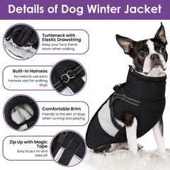 SUNFURA dog coat has reflective trims to boost visibility in low light.