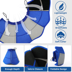 SUNFURA dog cone blue XL adjustable-drawstring ensures a secure, customizable fit