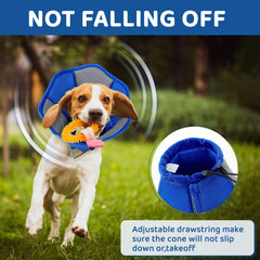 SUNFURA dog cone blue XL hook-loop closure makes wearing quick and easy