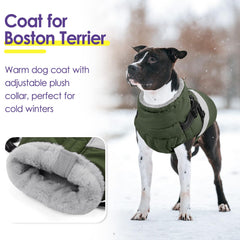 SUNFURA dog jacket back view highlights built-in harness for leash attachment