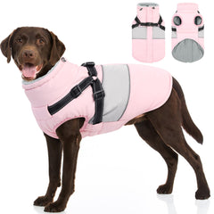 SUNFURA dog jacket warmth collar keeps pets cozy on cold days.