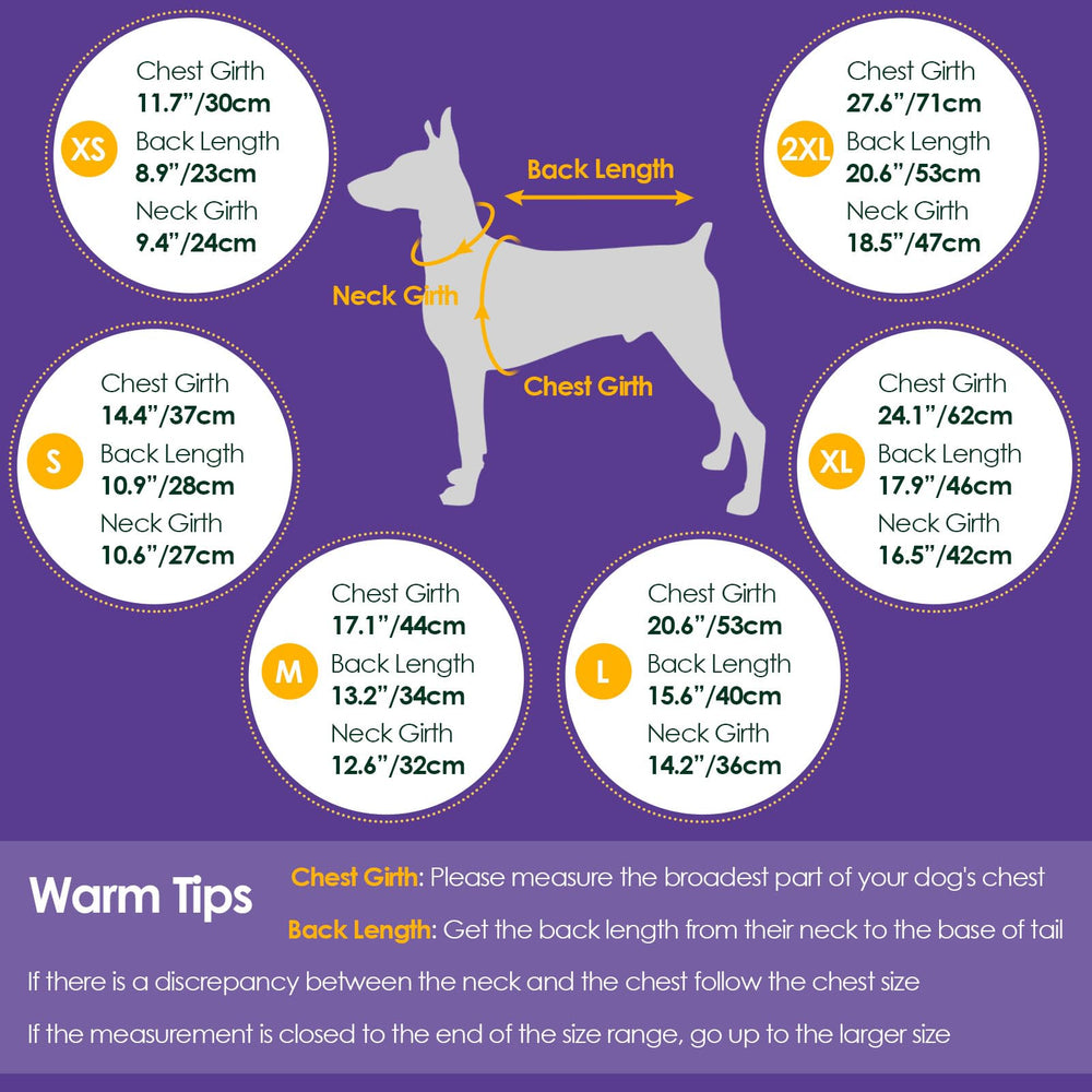 SUNFURA XL blue worn on dog demonstrates easy pullover design for quick dressing.