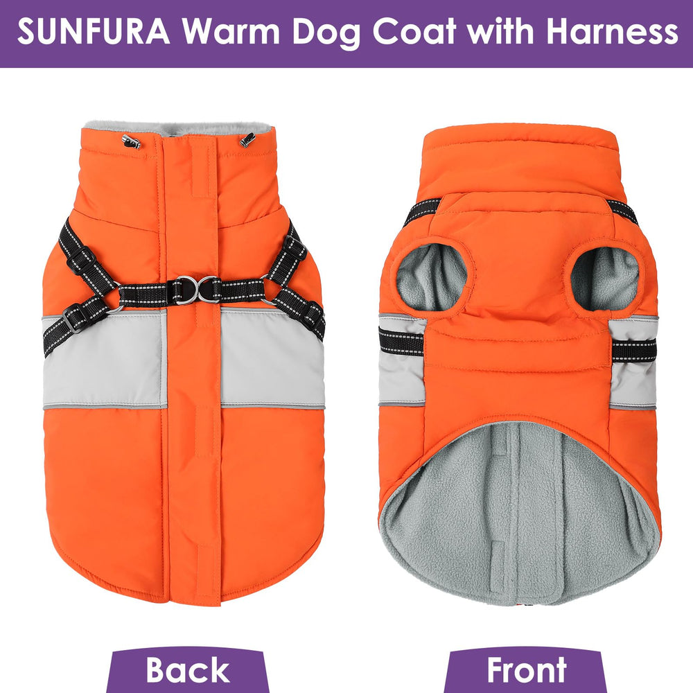 SUNFURA dog winter coat all-breeds compatibility fits medium to large dogs.