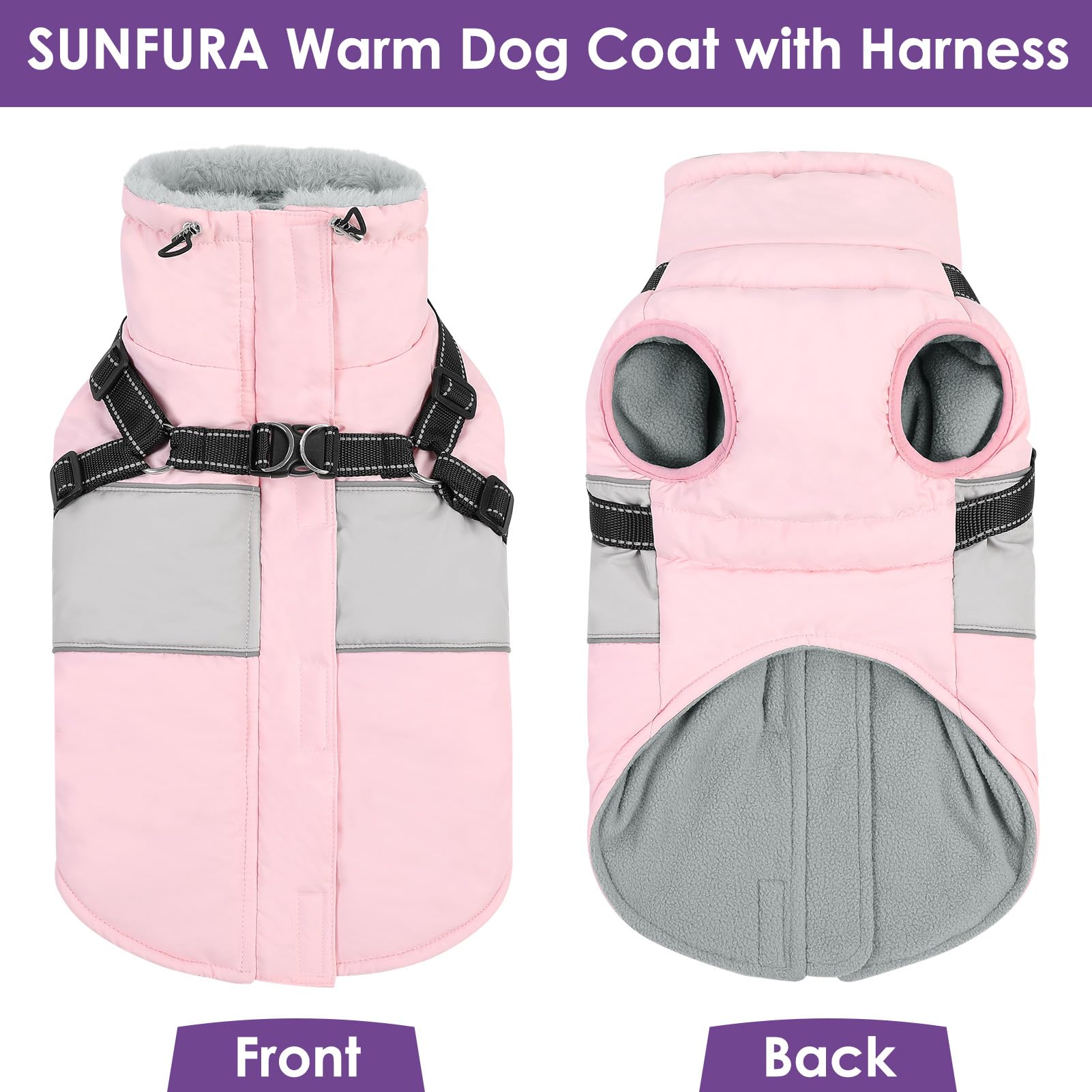 Sunfura versatile coat fits small to large breeds for daily wear.
