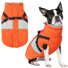 SUNFURA dog winter coat waterproof back view showing cozy fleece lining for cold walks.