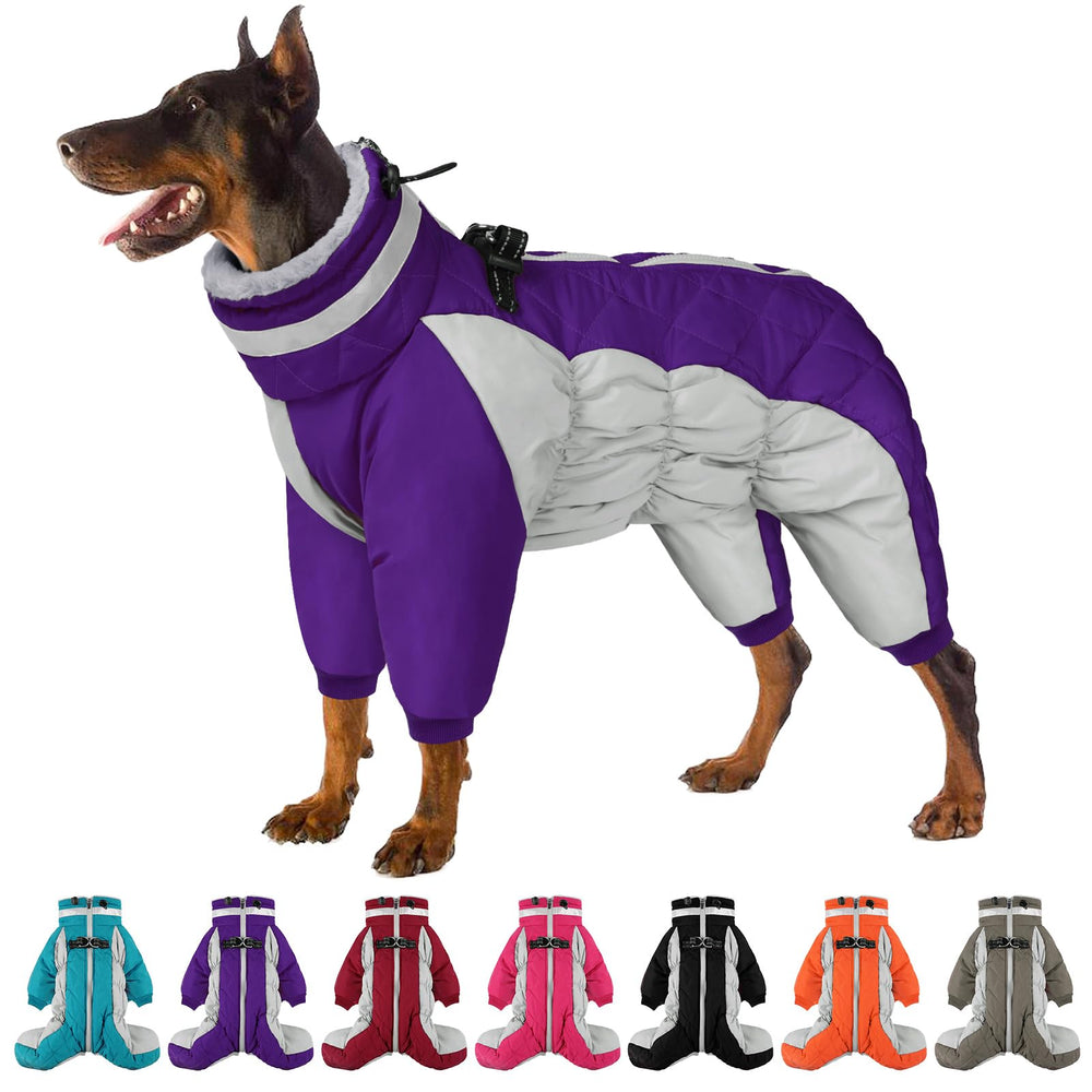 SUNFURA full-body coat with water-resistant fabric protects dogs in rain.